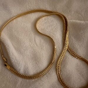Vintage Napier Gold tone snake chain necklace